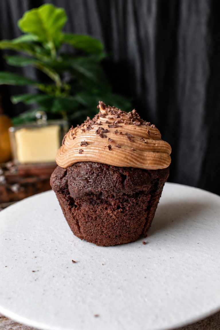 Whipped Caramel Frosted Muffins