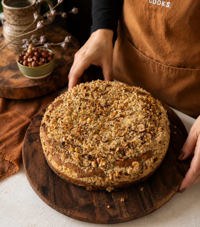 Coffee Hazelnut Crumble Cake